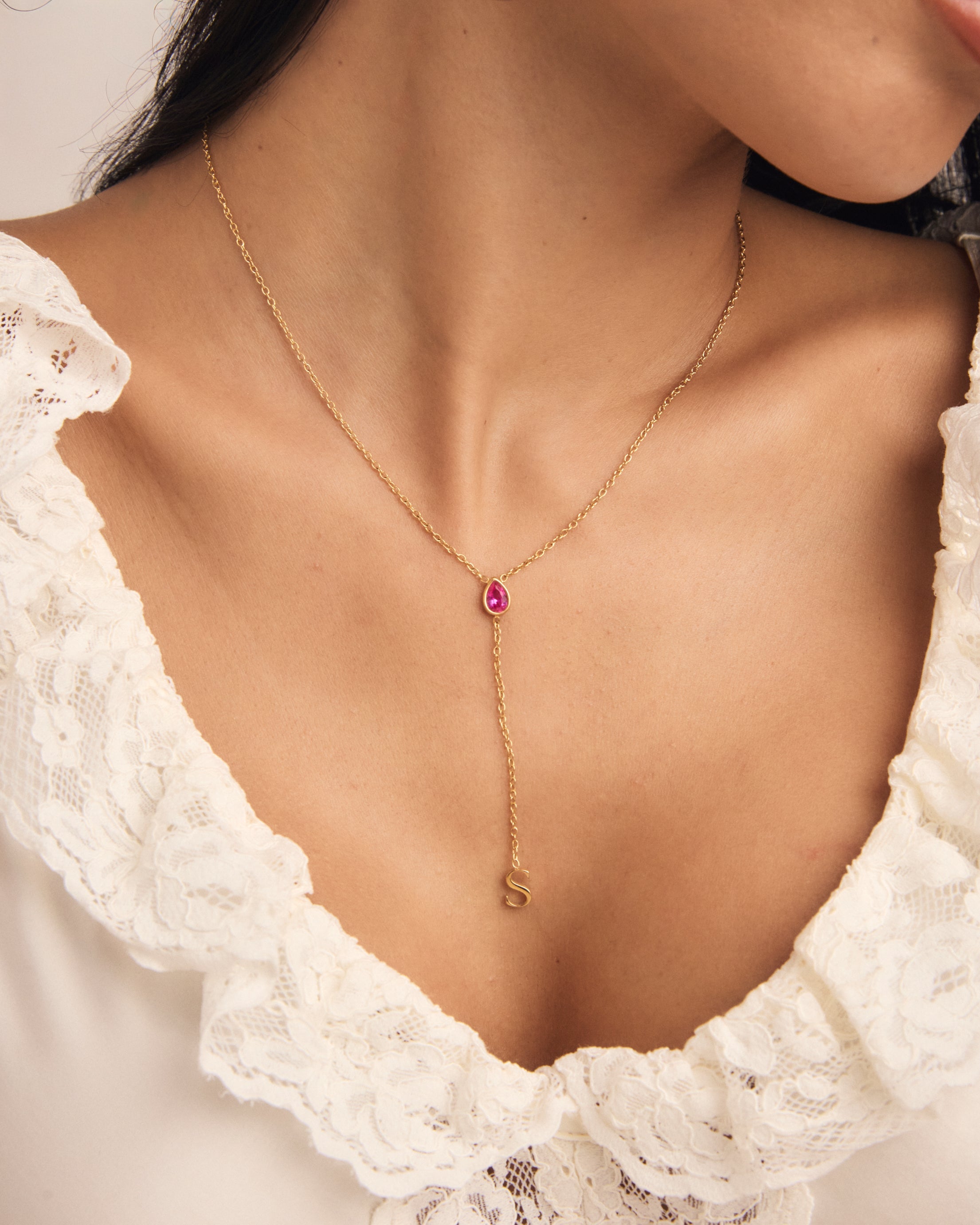 Ayana Initial Birthstone Necklace
