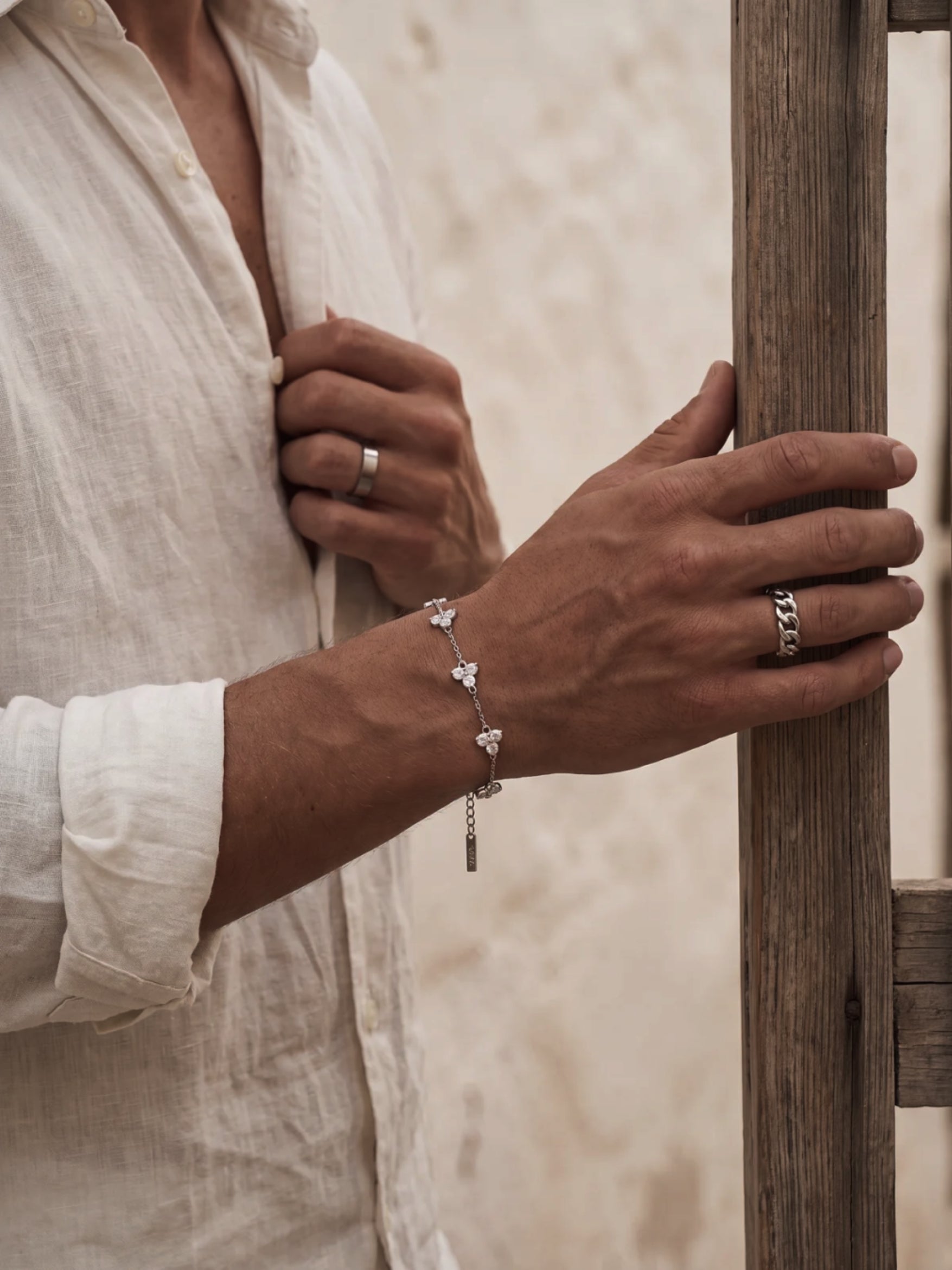 WHITE CLOVER BRACELET | Silver