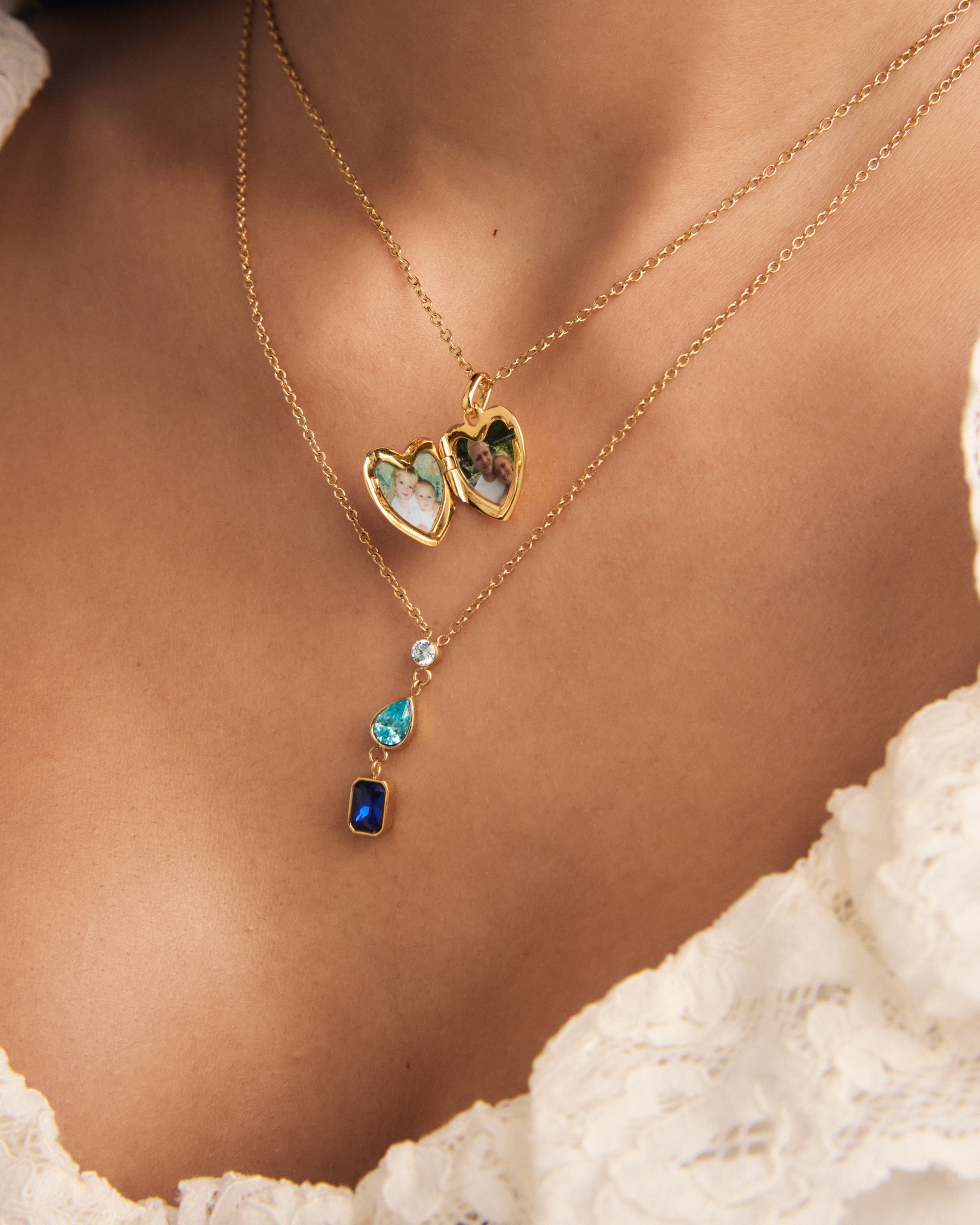 Heart Double Photo Locket Necklace