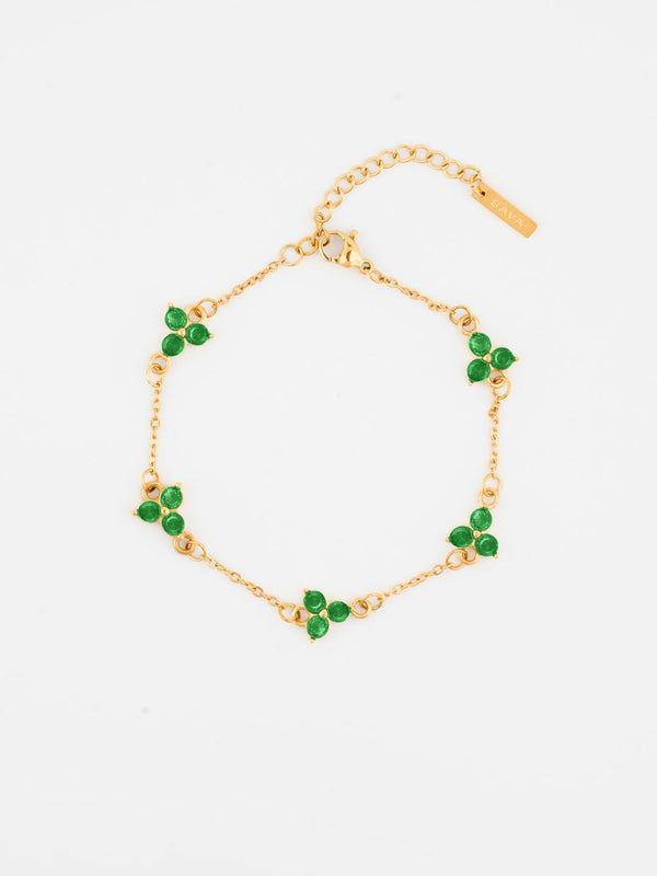 GREEN CLOVER BRACELET | 18K Gold