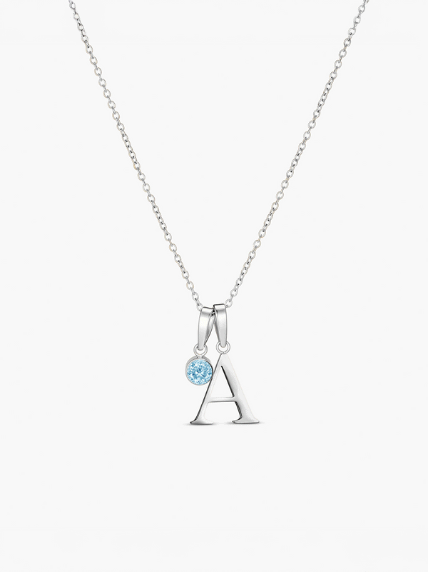 Birthstone Initial Necklace